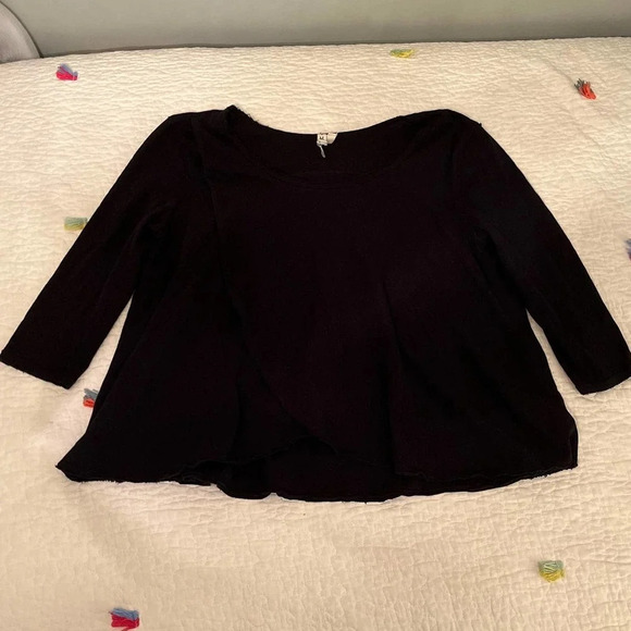 Free people crossover black long sleeve Medium - Picture 1 of 4